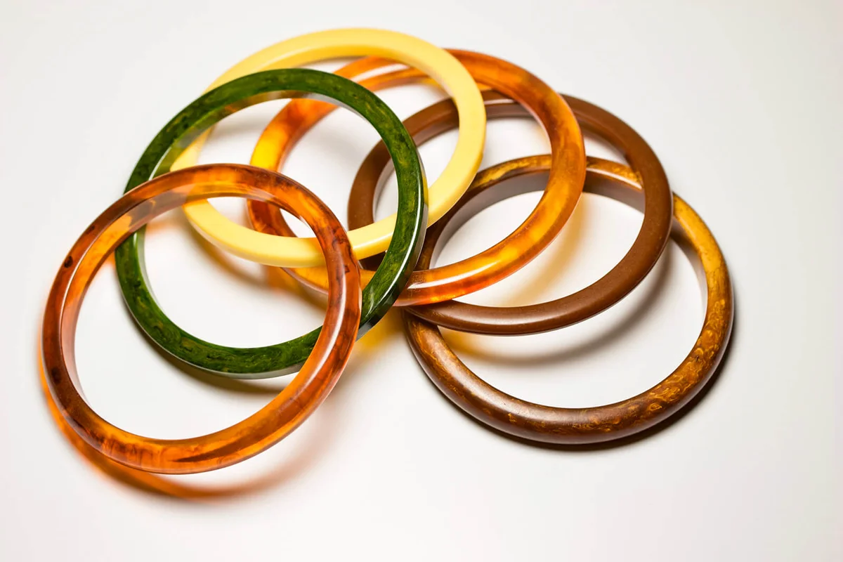 multi-color vintage bakelite bangle bracelets