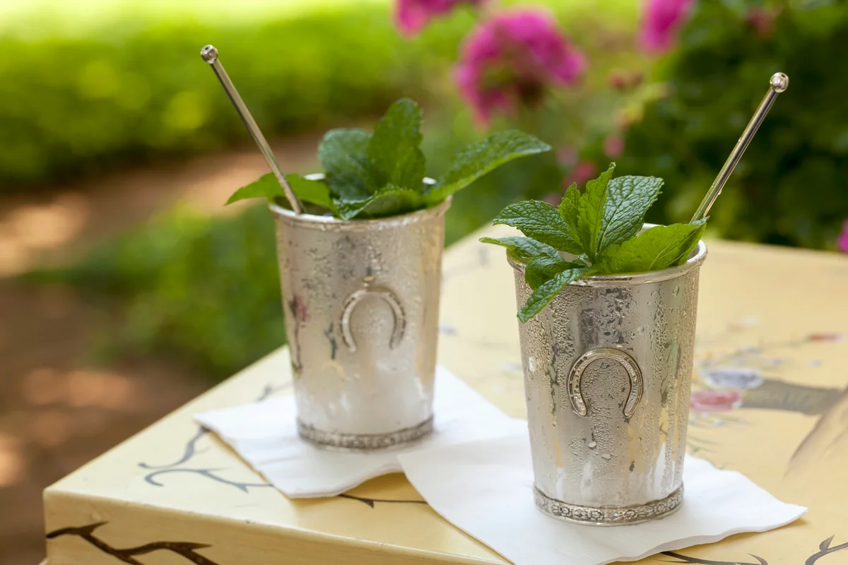 Mint Julep in Kentucky Derby Style Metal Cup