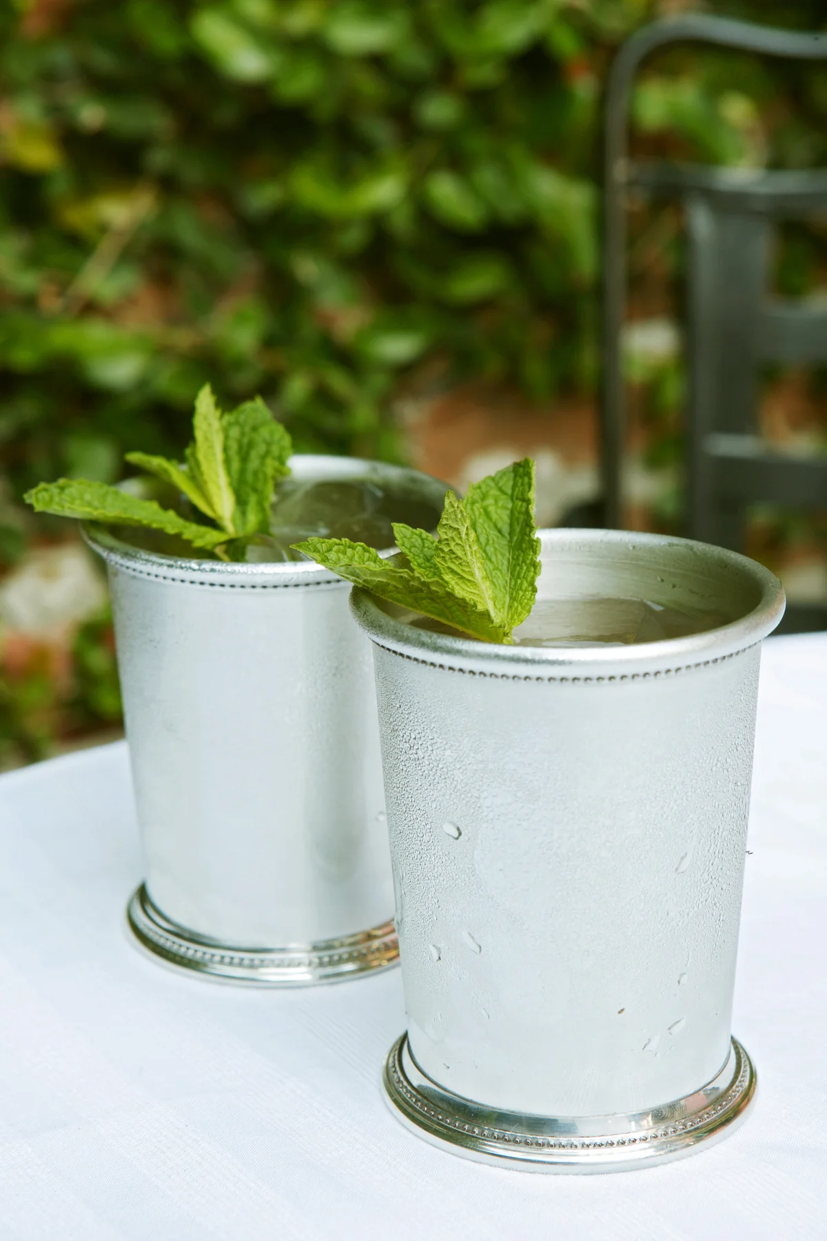 Two mint julep on a table