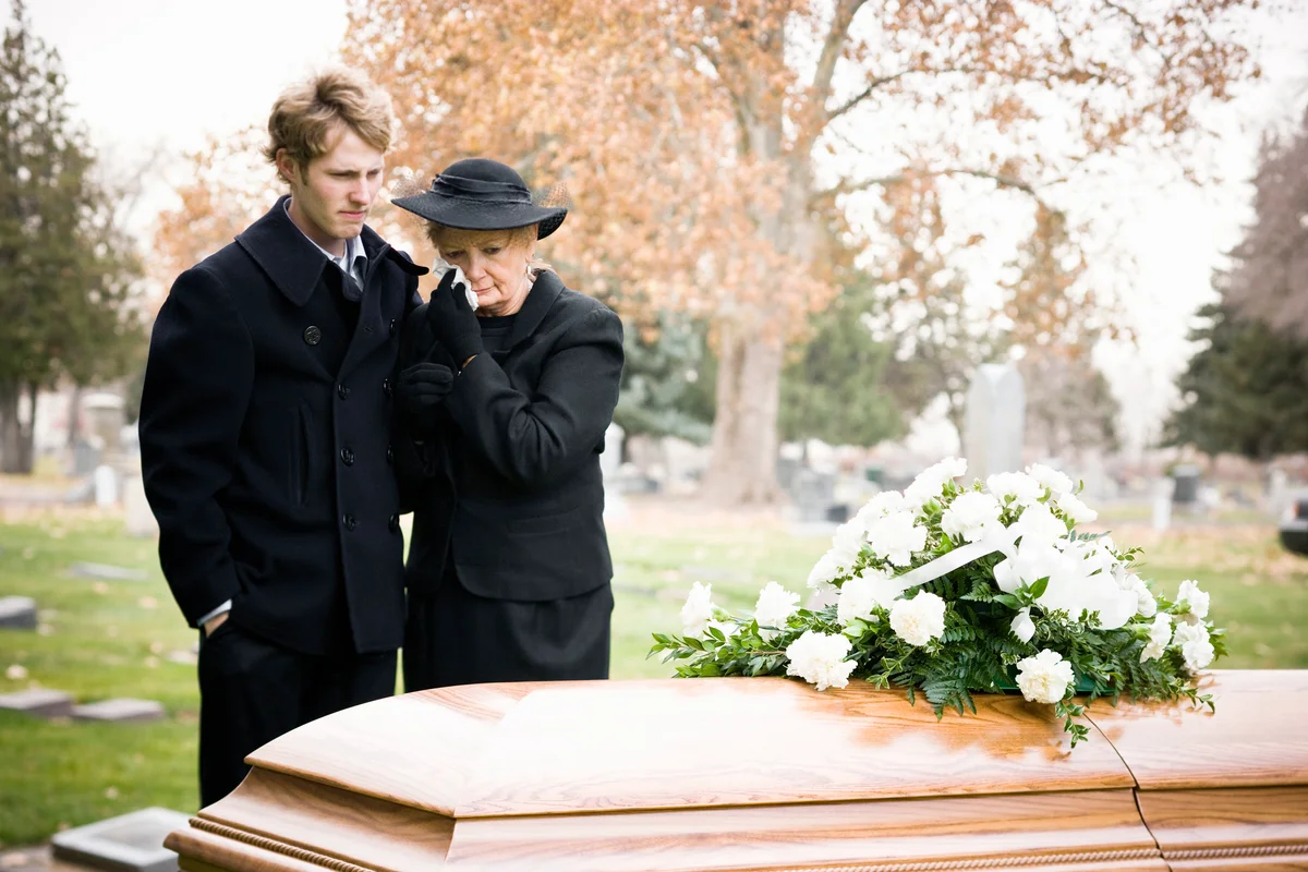 People at a funeral