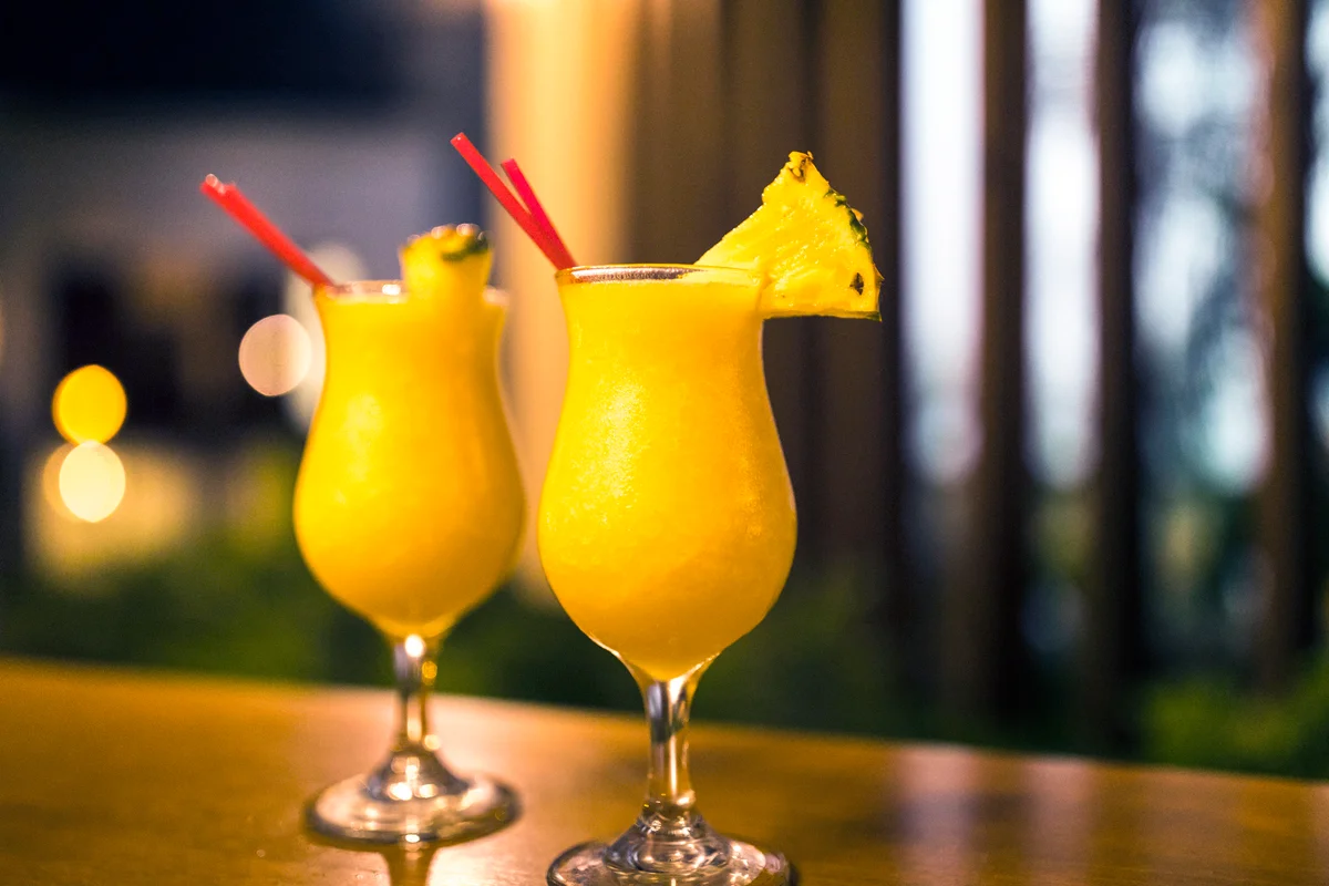 Two fresh mango daiquiris