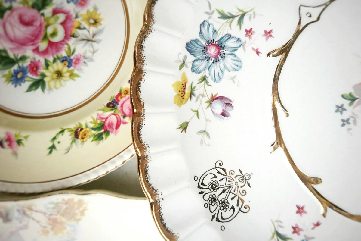 Floral Pattern Empty Plates