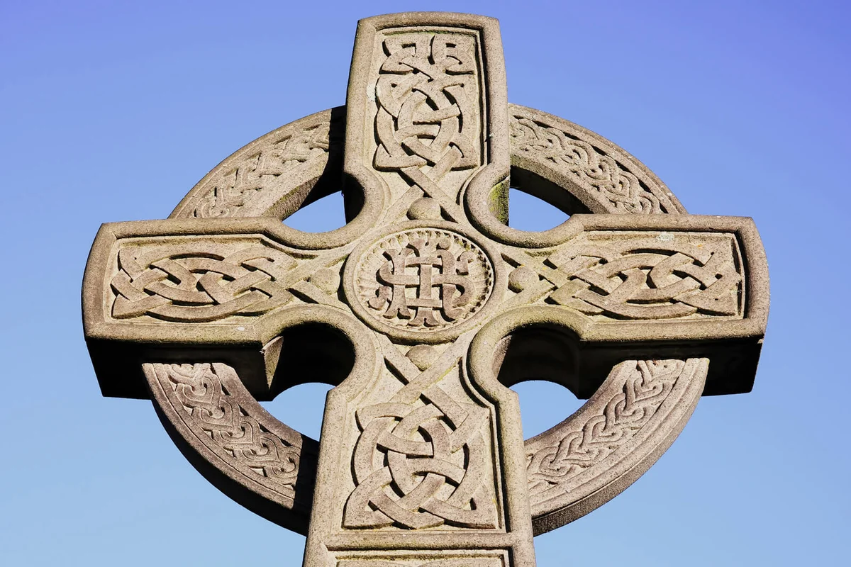 Celtic cross found in an old graveyard