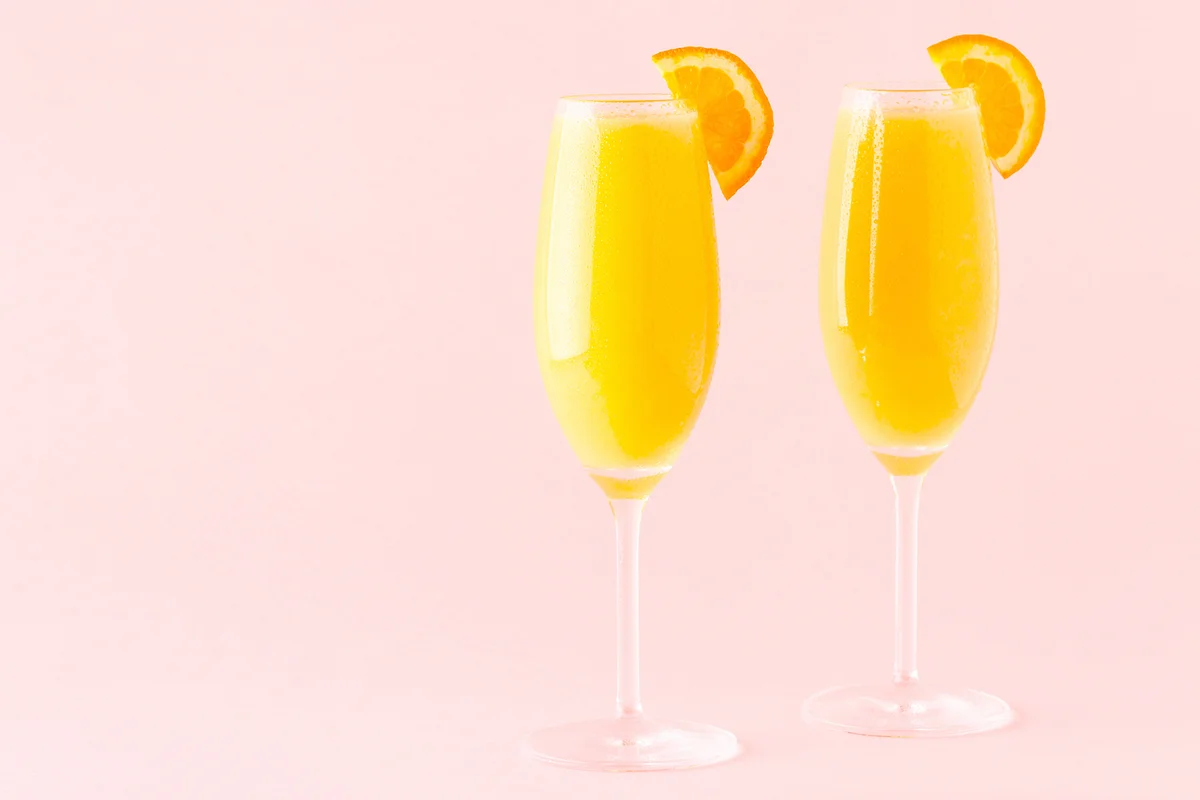 Mimosas on pink background