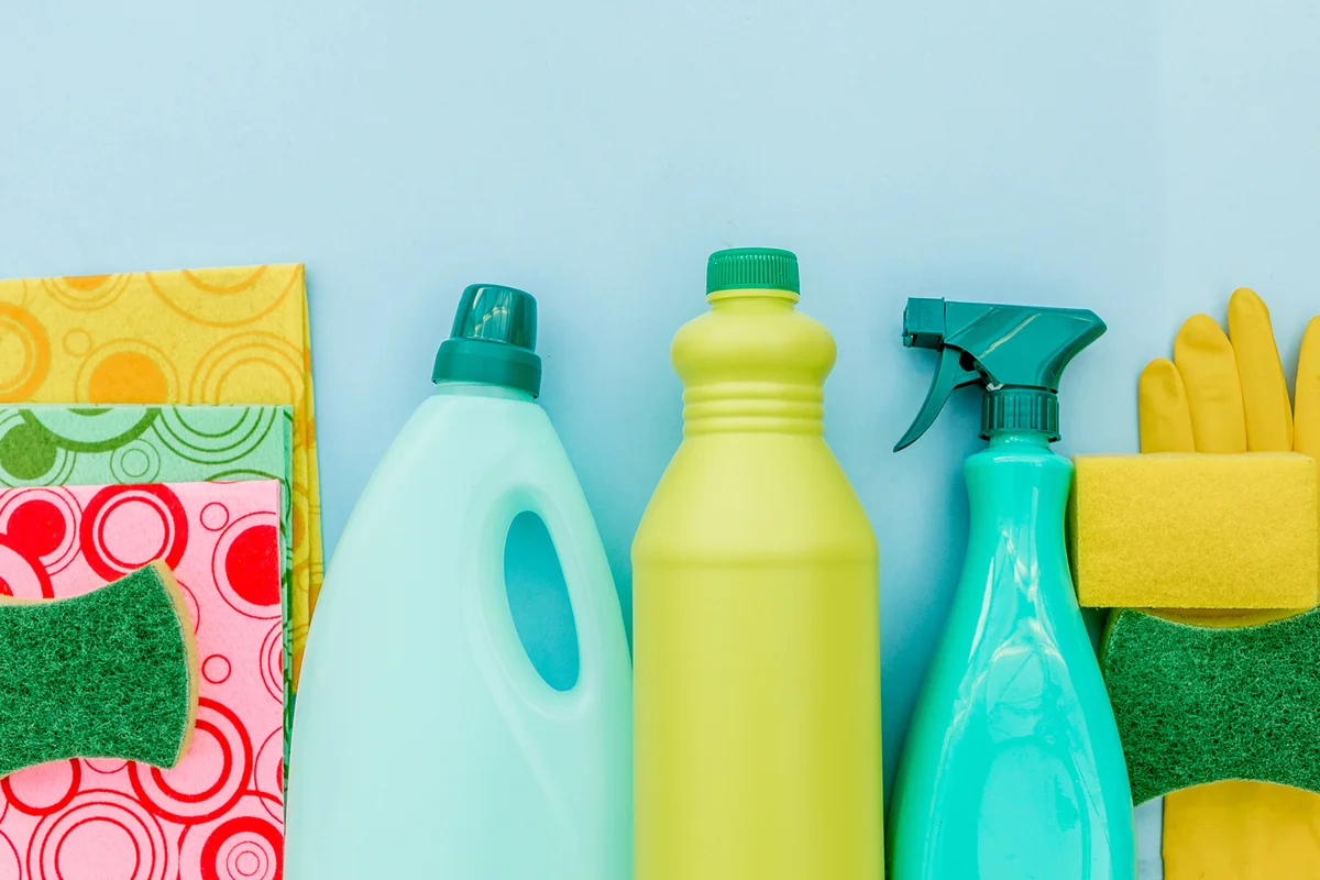 collection of cleaning supplies