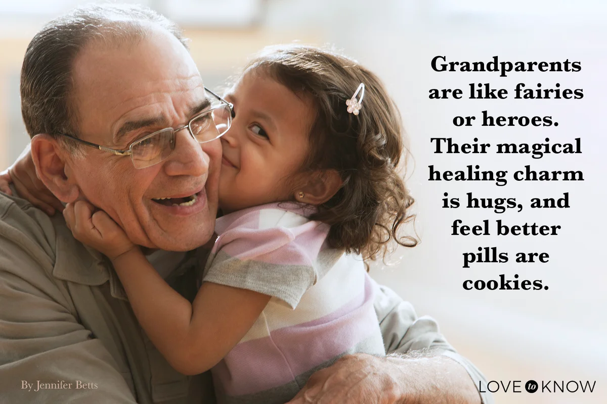 girl kissing grandfather