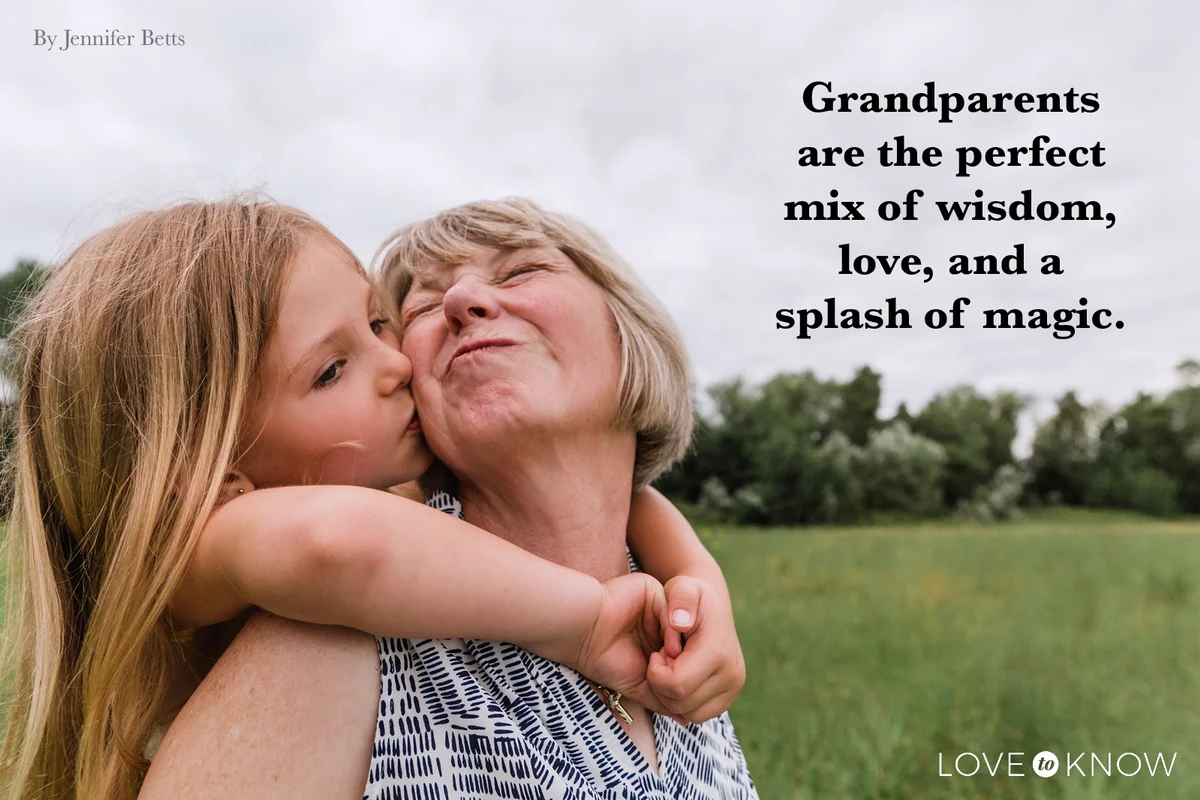 Granddaughter kissing her grandmother