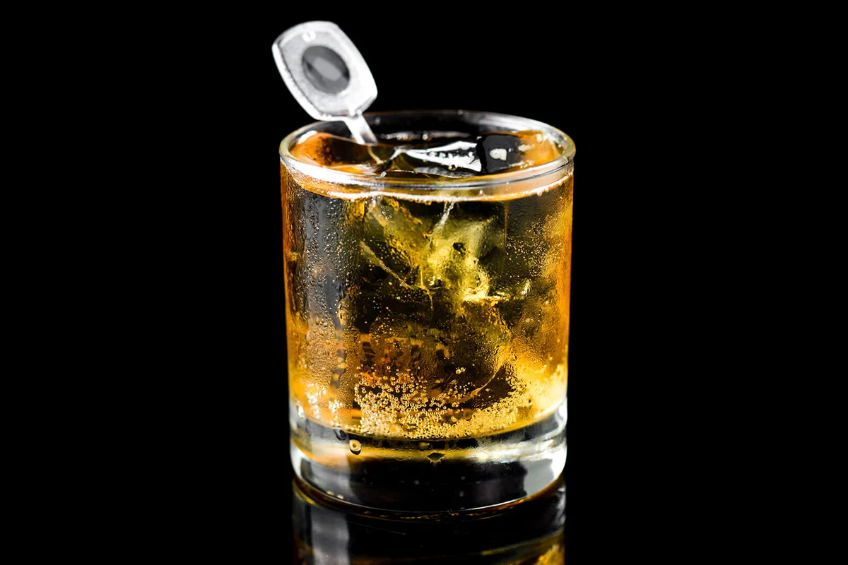 Close-Up Of Whiskey Glass