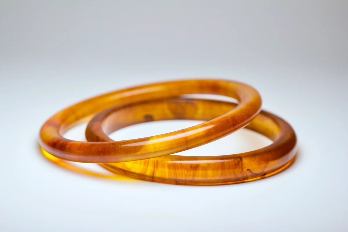 Vintage tortoise shell style bakelite bangle bracelets