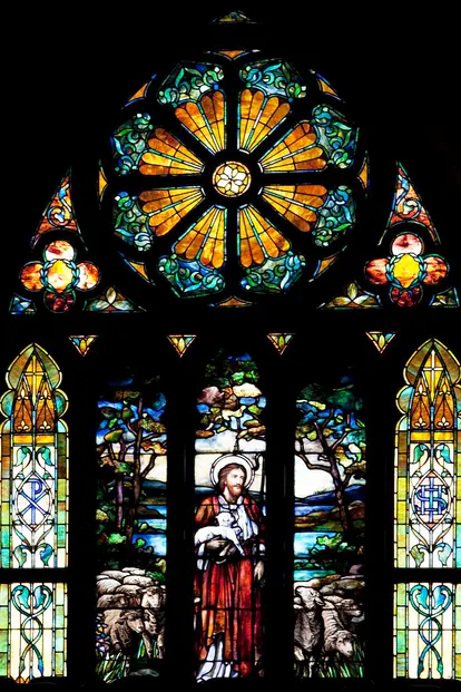 Tiffany stained glass at First Baptist of Selma
