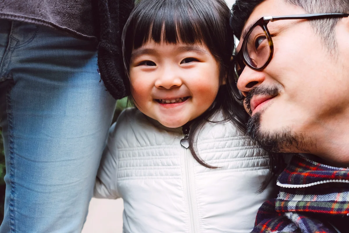 Lovely little girl looking at the camera joyfully