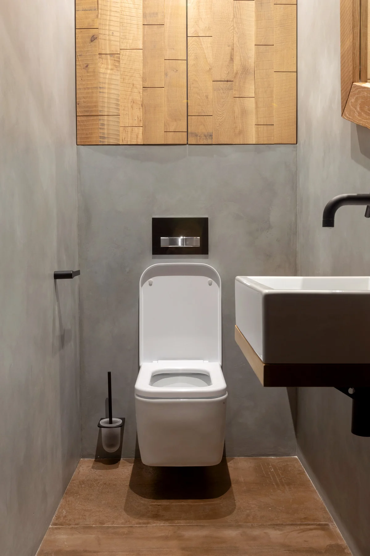 Simple modern light interior design of bathroom