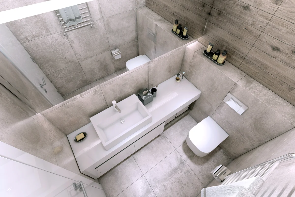 Small modern bathroom interior