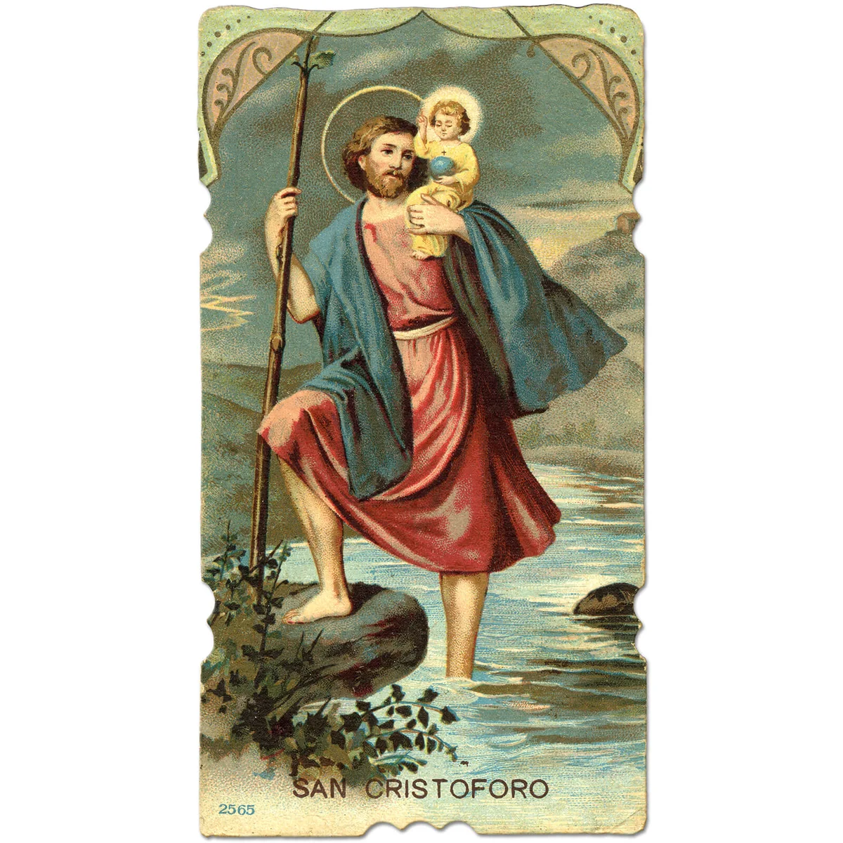 Saint Christopher carries Baby Jesus