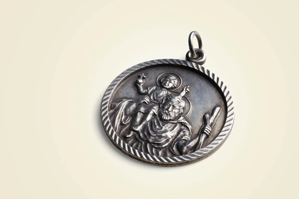 Saint Christopher good luck charm or medallion