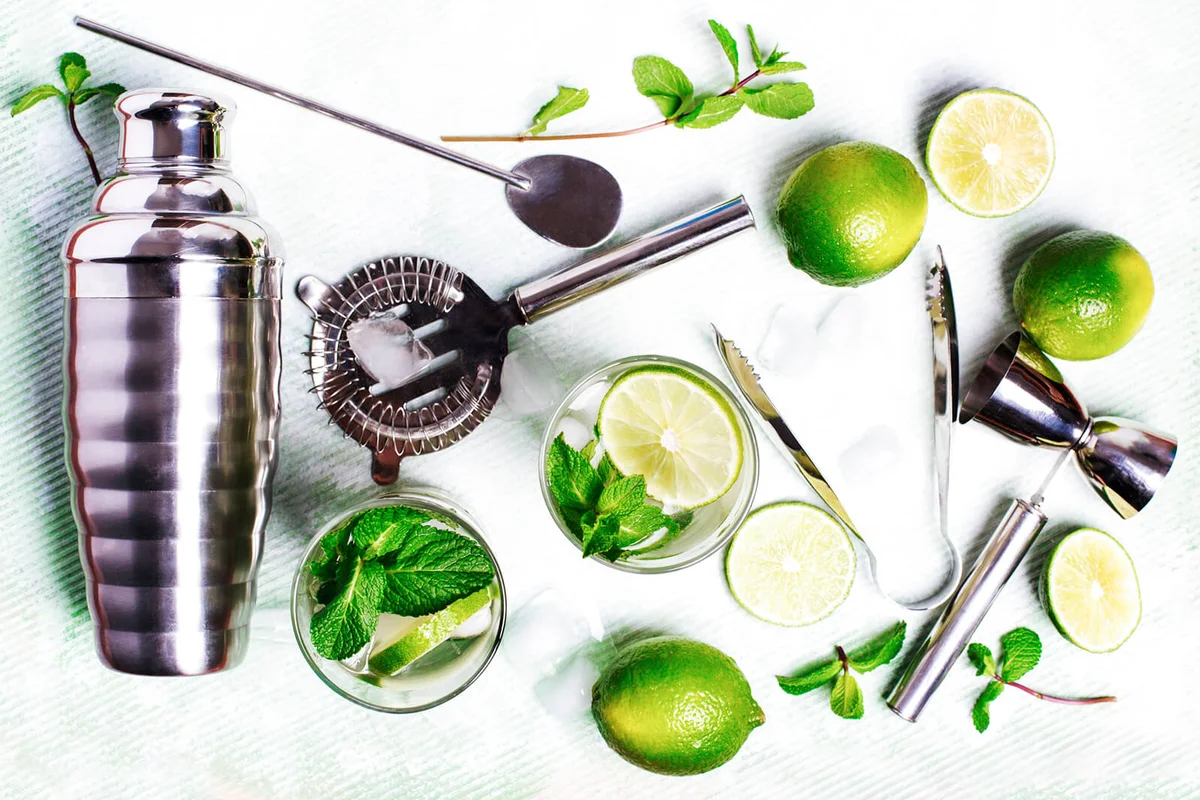 Summer drink mojito ingredients