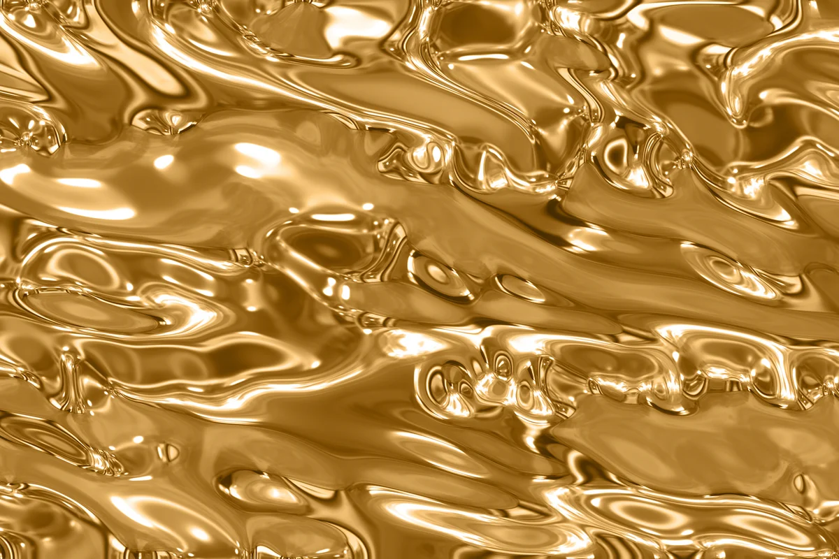 Gold Fluid Melting Waves
