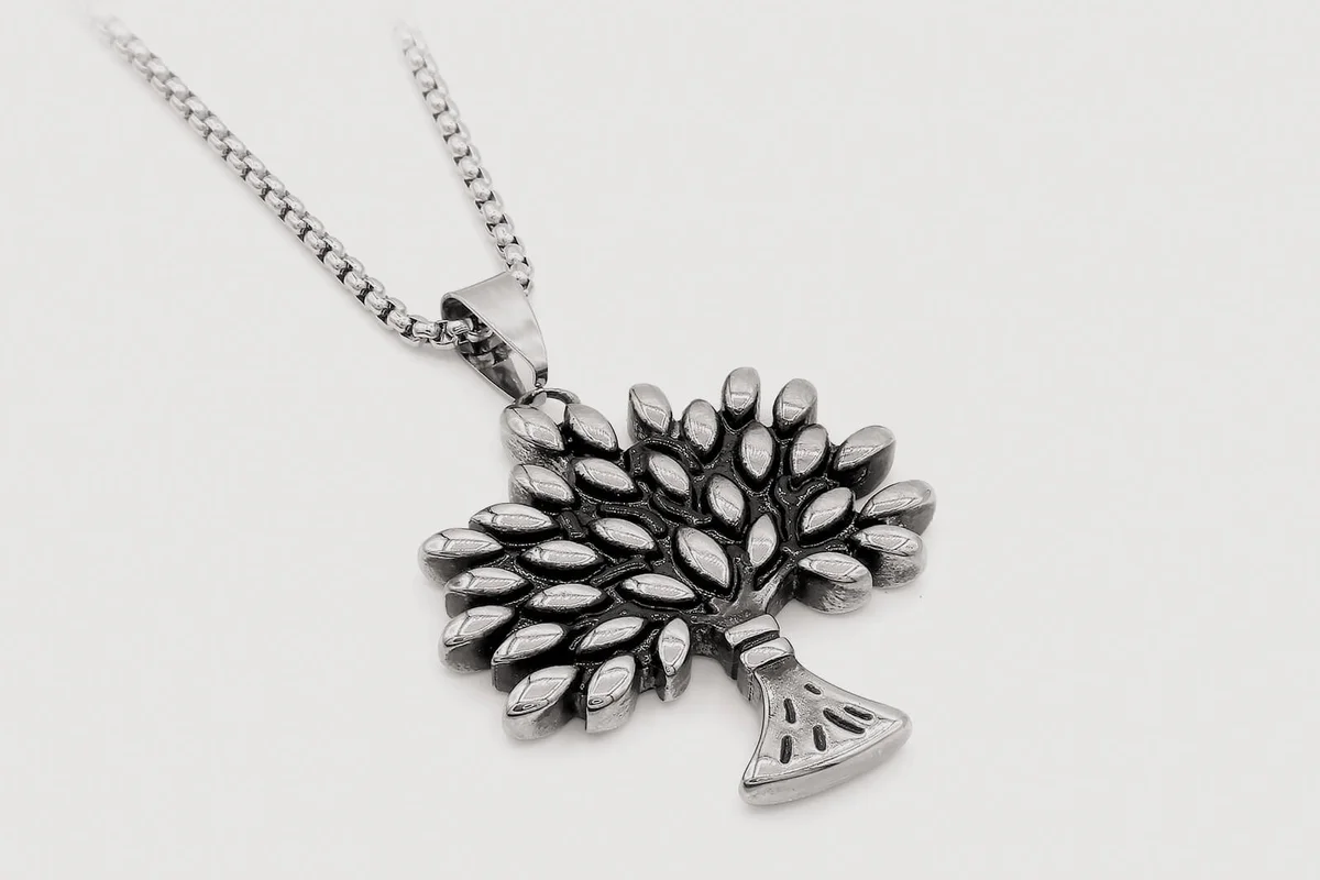 Jewel Necklace. Pendant Tree of Life. Stainless steel | ID 145909245 © Jan Steiner | Dreamstime.com