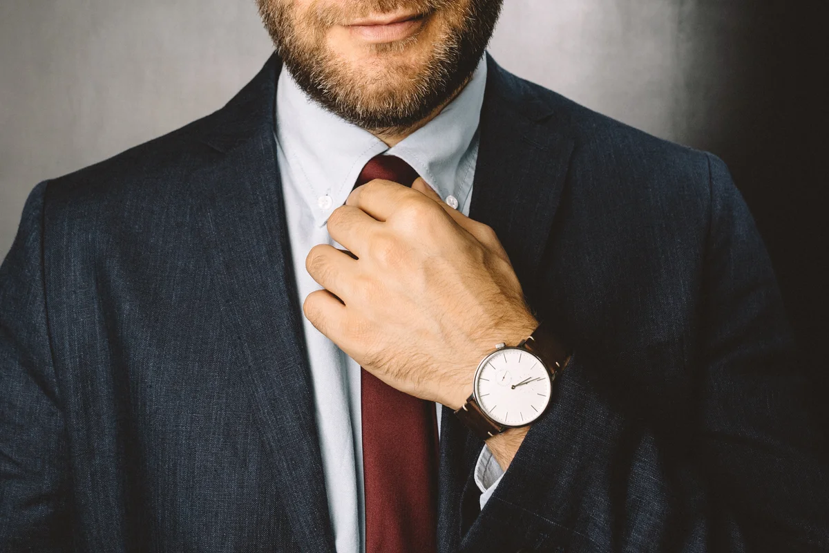 Businessman getting ready to work