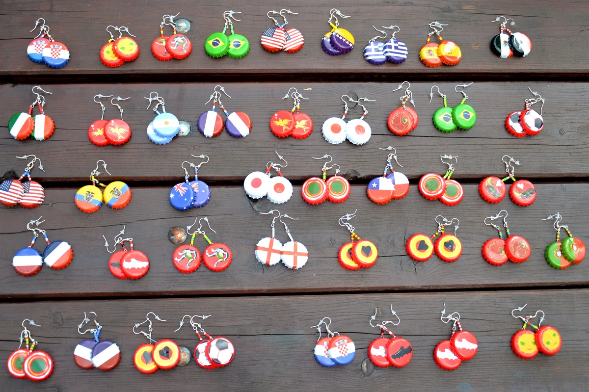 Bottle cap earrings