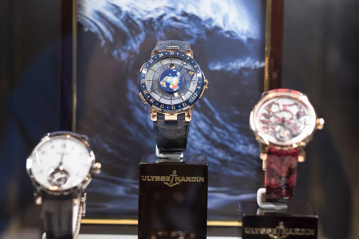 The luxury Ulysse Nardin watches are exposed at the SIAR watchmaking international fair 2016 | Getty Editorial Use
