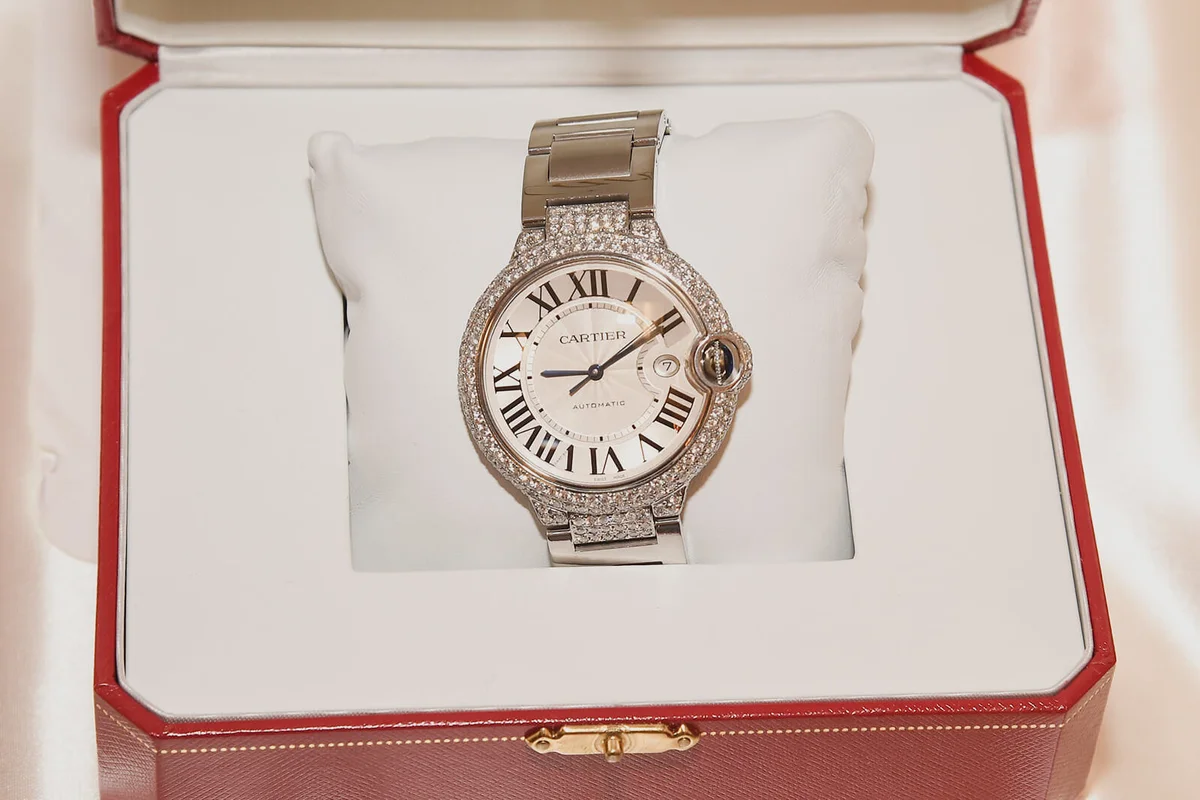 A Cartier Ballon Bleu Stainless Steel 42mm Watch | Getty Editorial Use