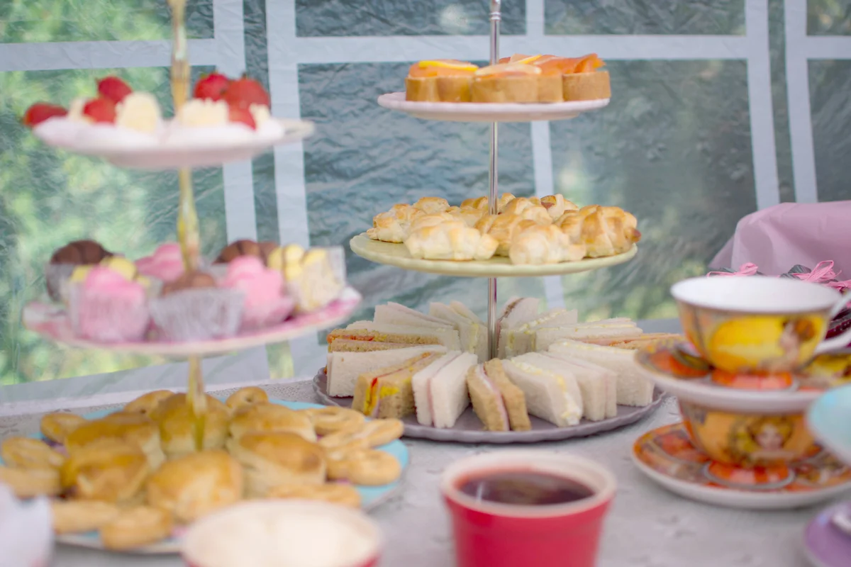 Tea and cakes at a baby party