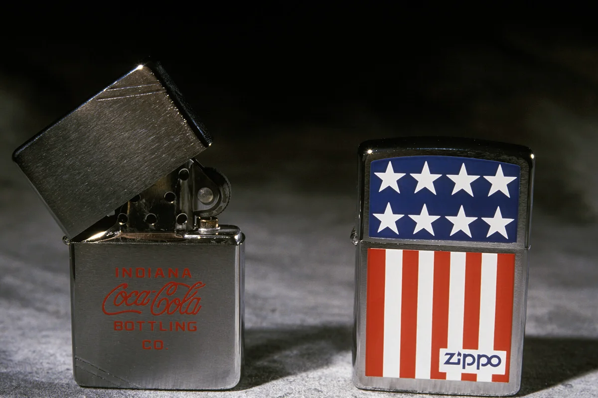 1935 Stars And Stripes Zippo Replica For The 60th Anniversary Of Zippo Lighters, March 1992 | Getty Editorial Use