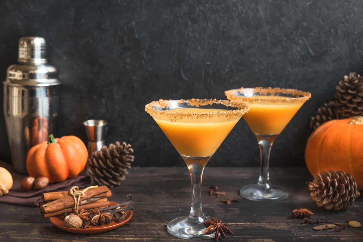 Pumpkin martini cocktail