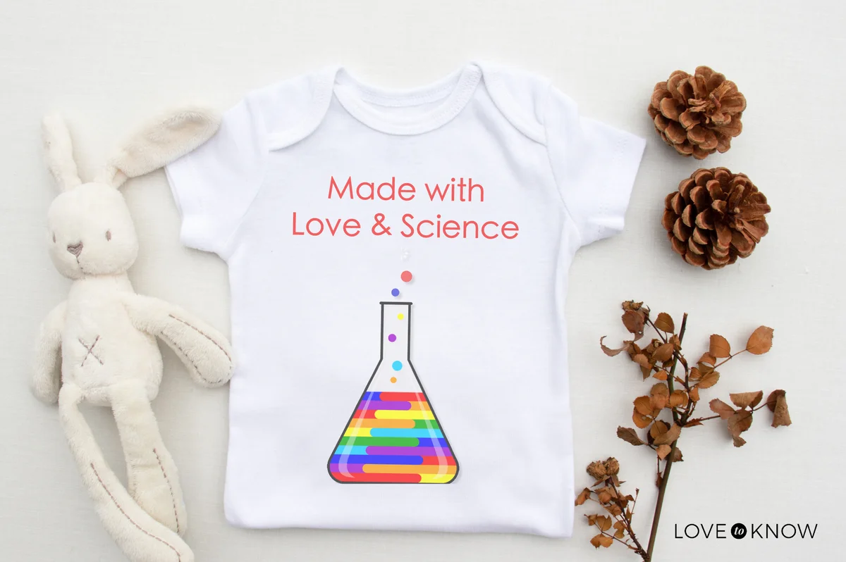 Love & Science baby shirt with plush bunny