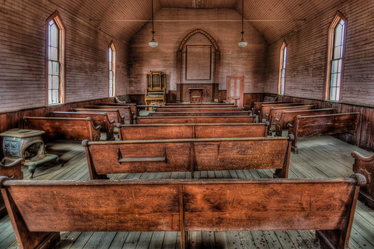 Inside the church of Bodie