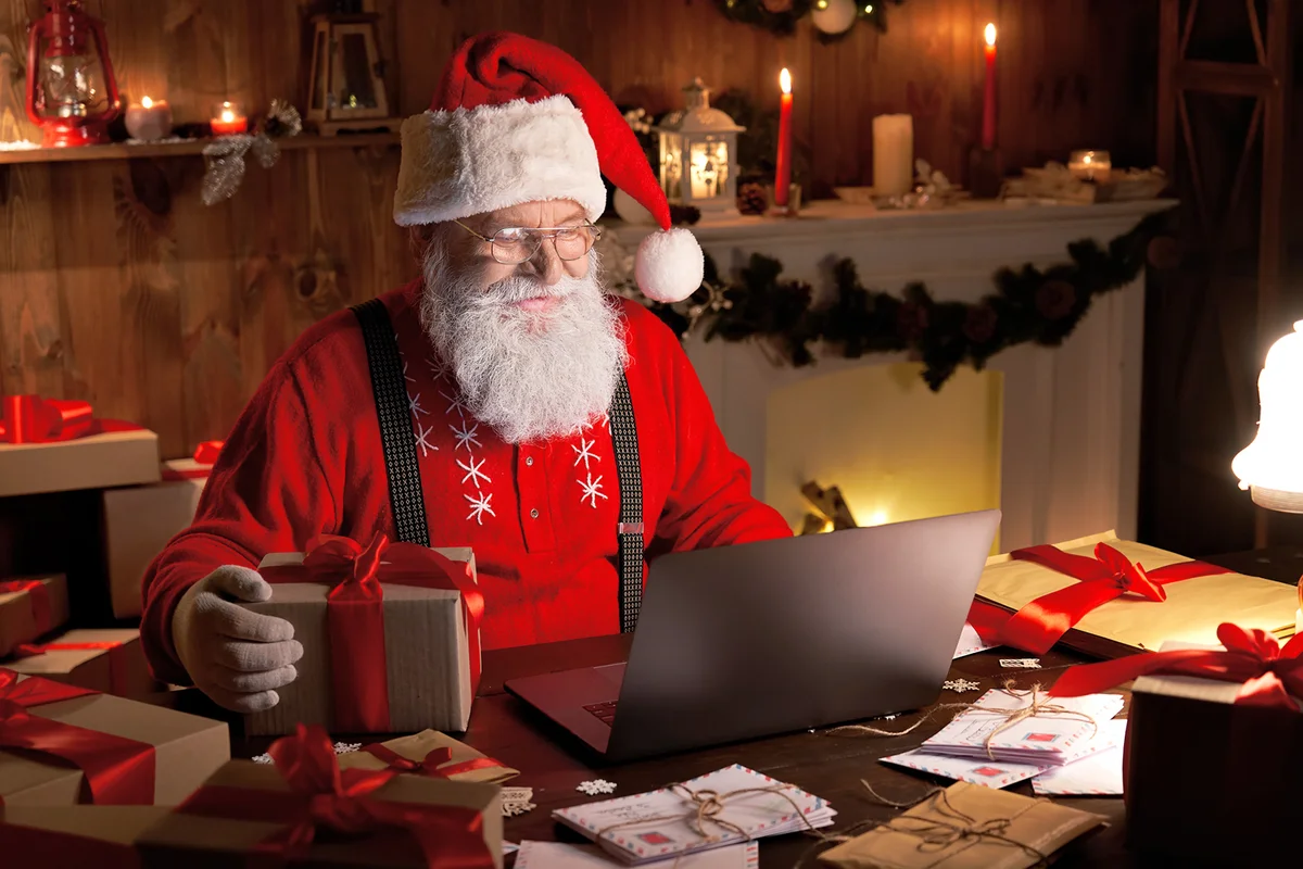 Happy old Santa Claus