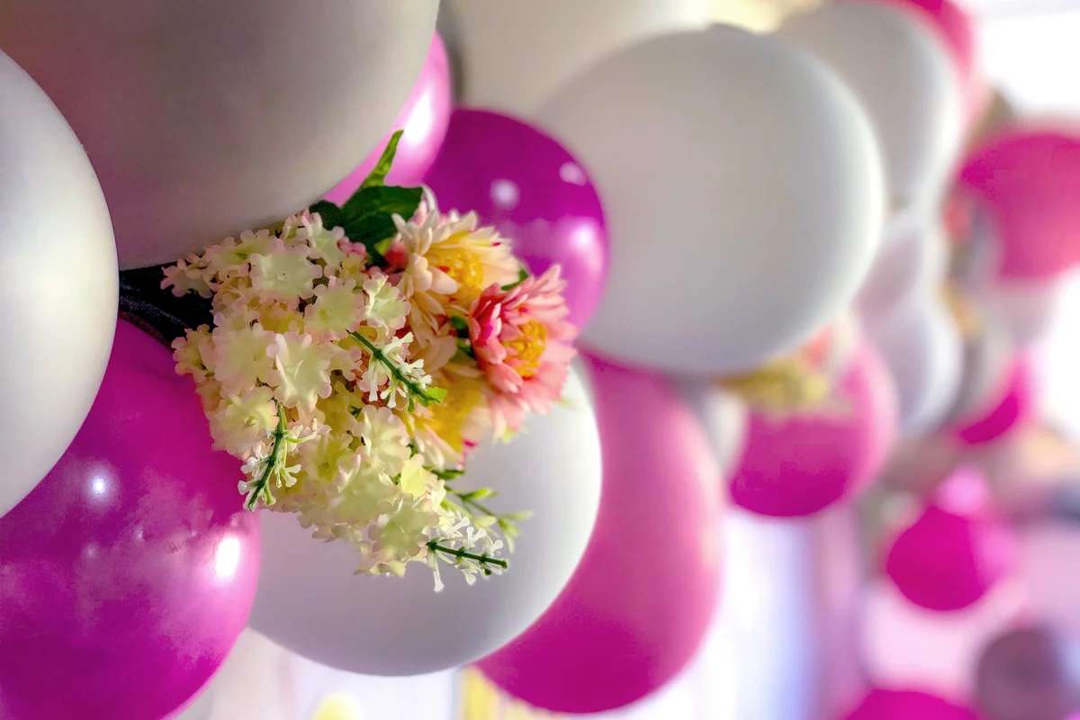 Flowers On Balloon Decoration