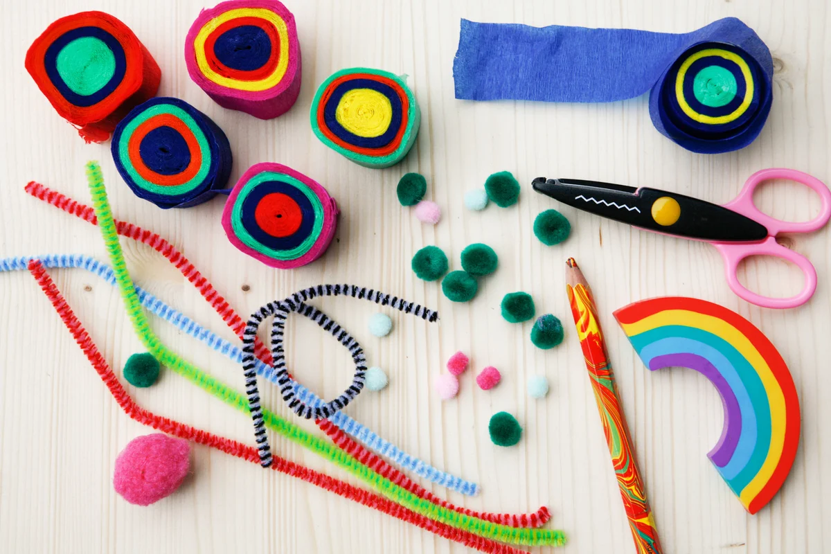 Art And Craft Supply on Wooden Desk