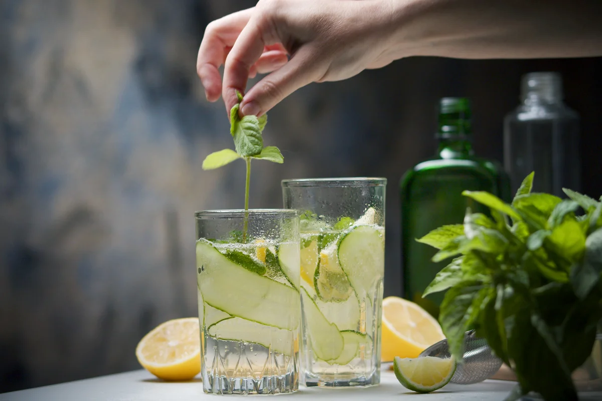 Cucumber, mint and vodka