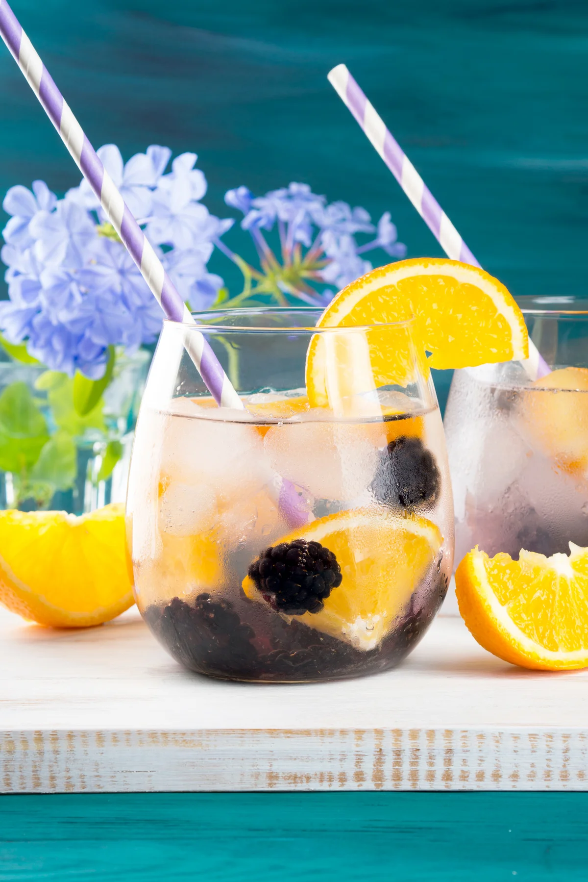 Drink With Blackberries And Orange