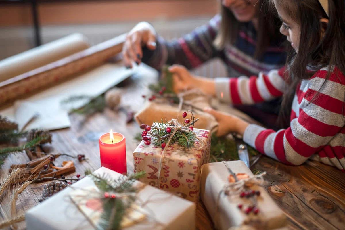 Wrapping Christmas presents
