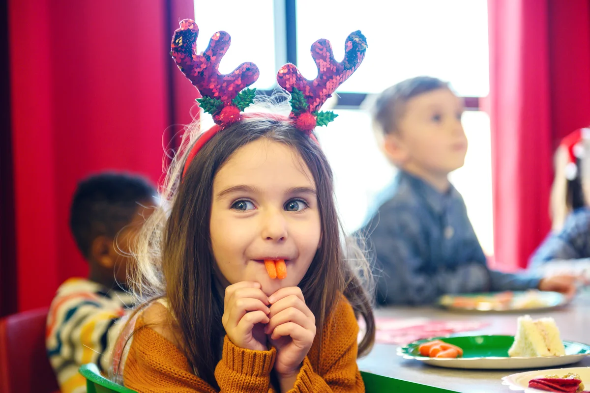 Kids doing homemade decorations for Christmas