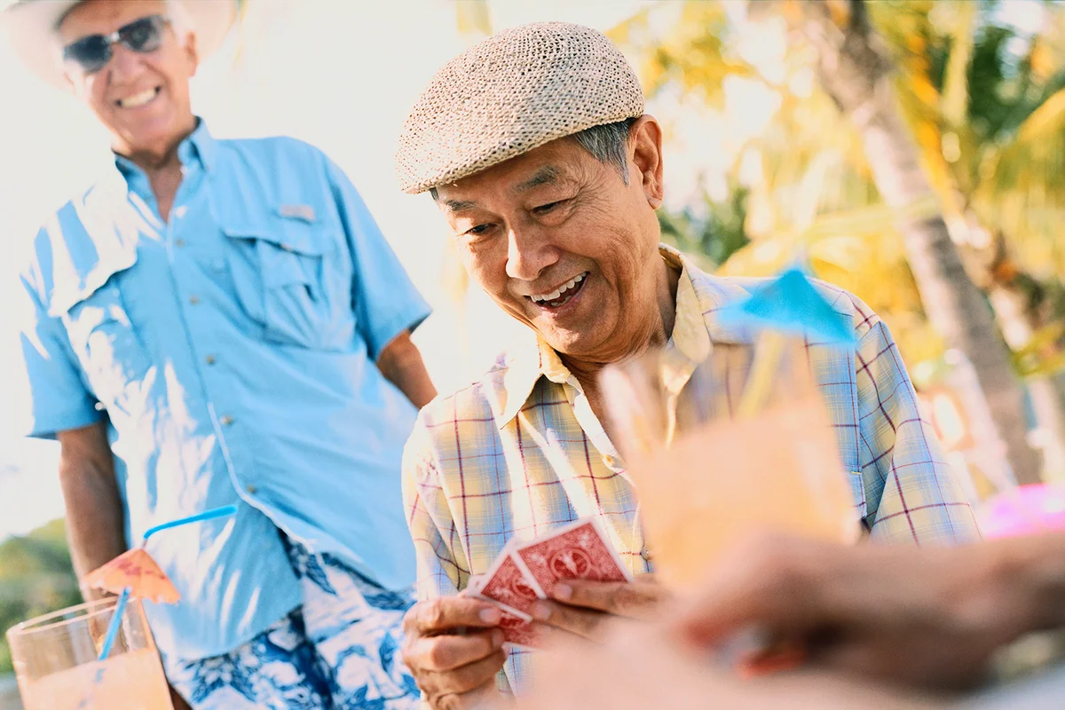 Seniors playing cards
