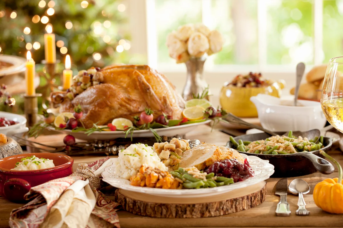 Christmas dinner table