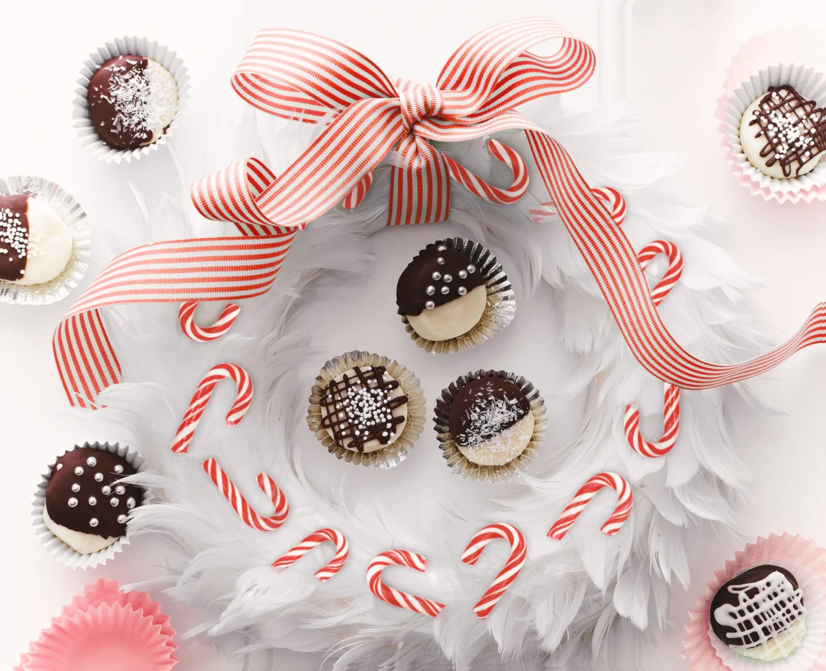 Candy Cane Feather Wreath