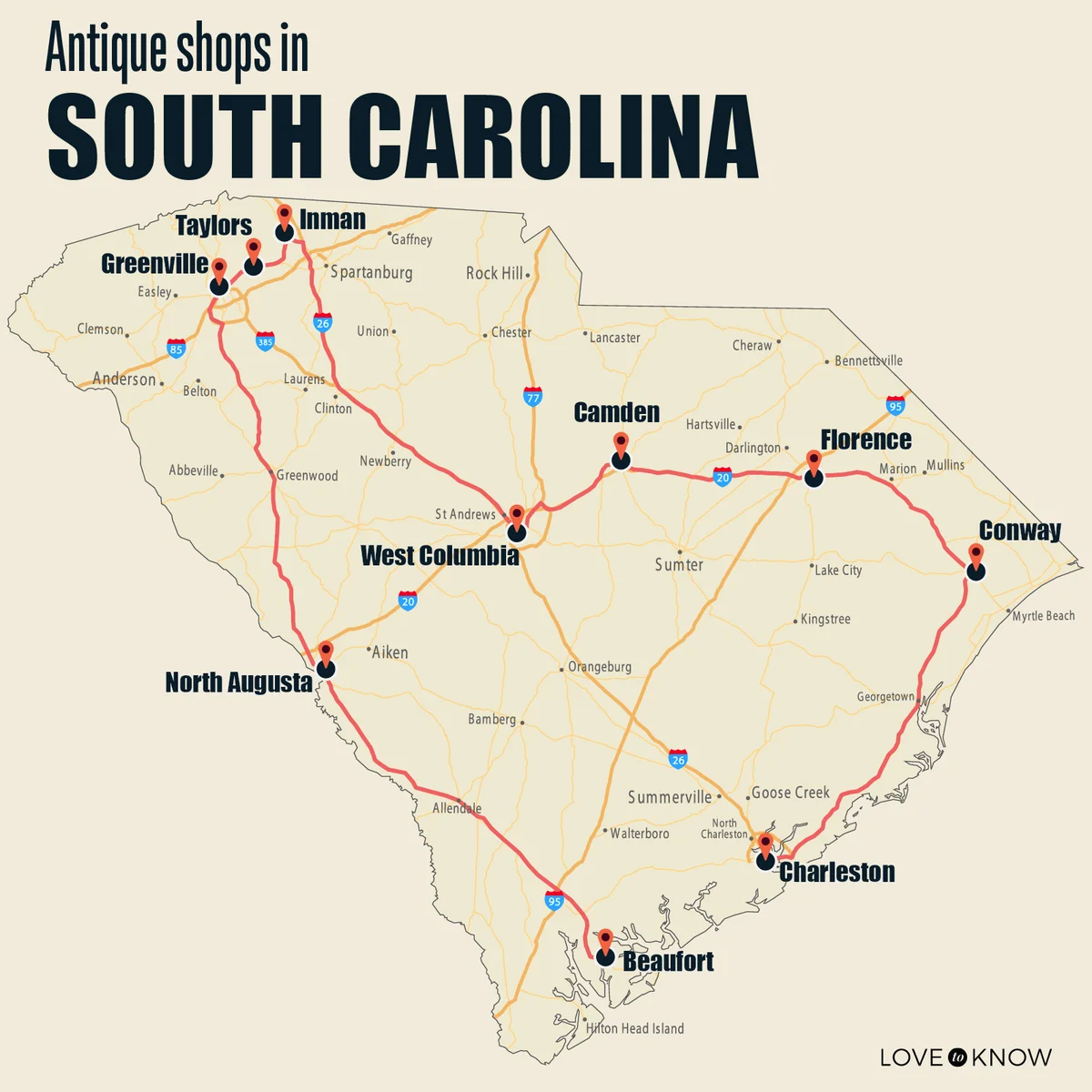 Antique shops in South carolina