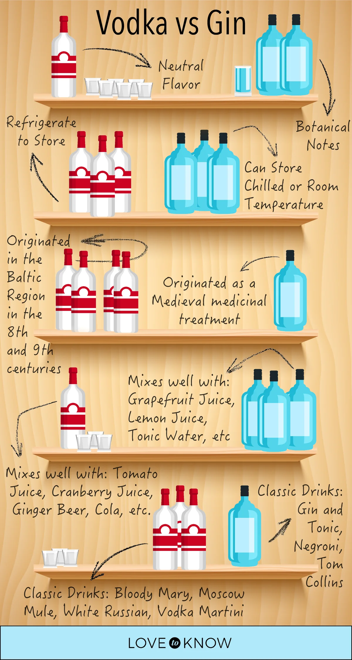 Vodka vs Gin Infographic