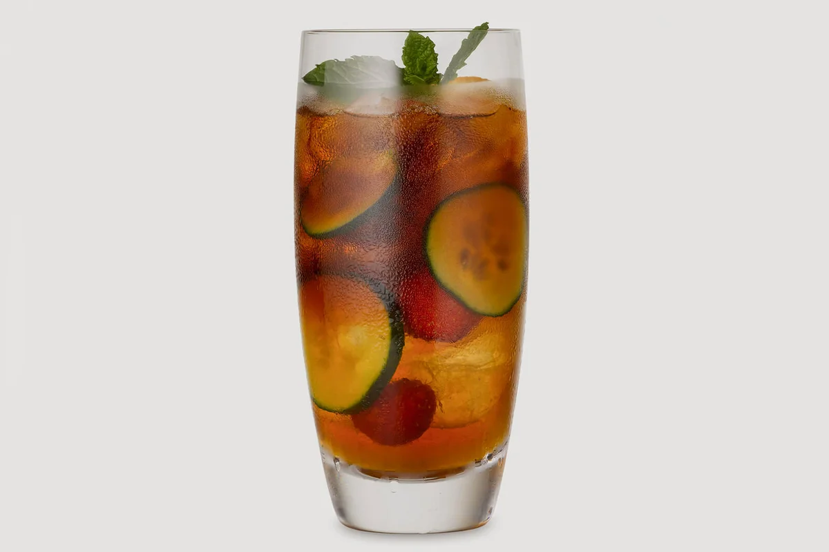 Glass of fresh fruit cocktail