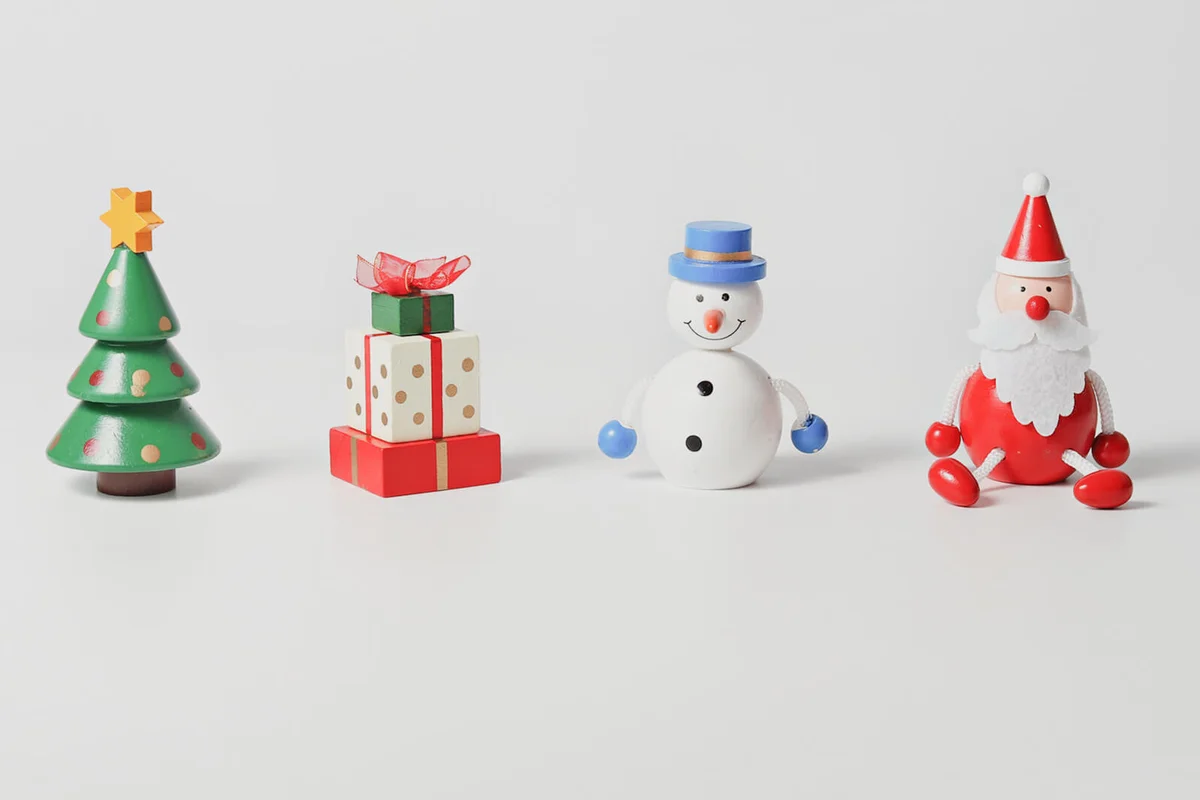Christmas Figurine Against White Background