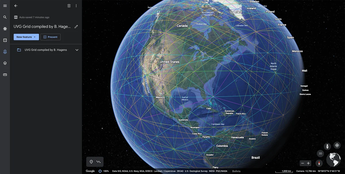 Screenshot of Google Earth and Ley Lines