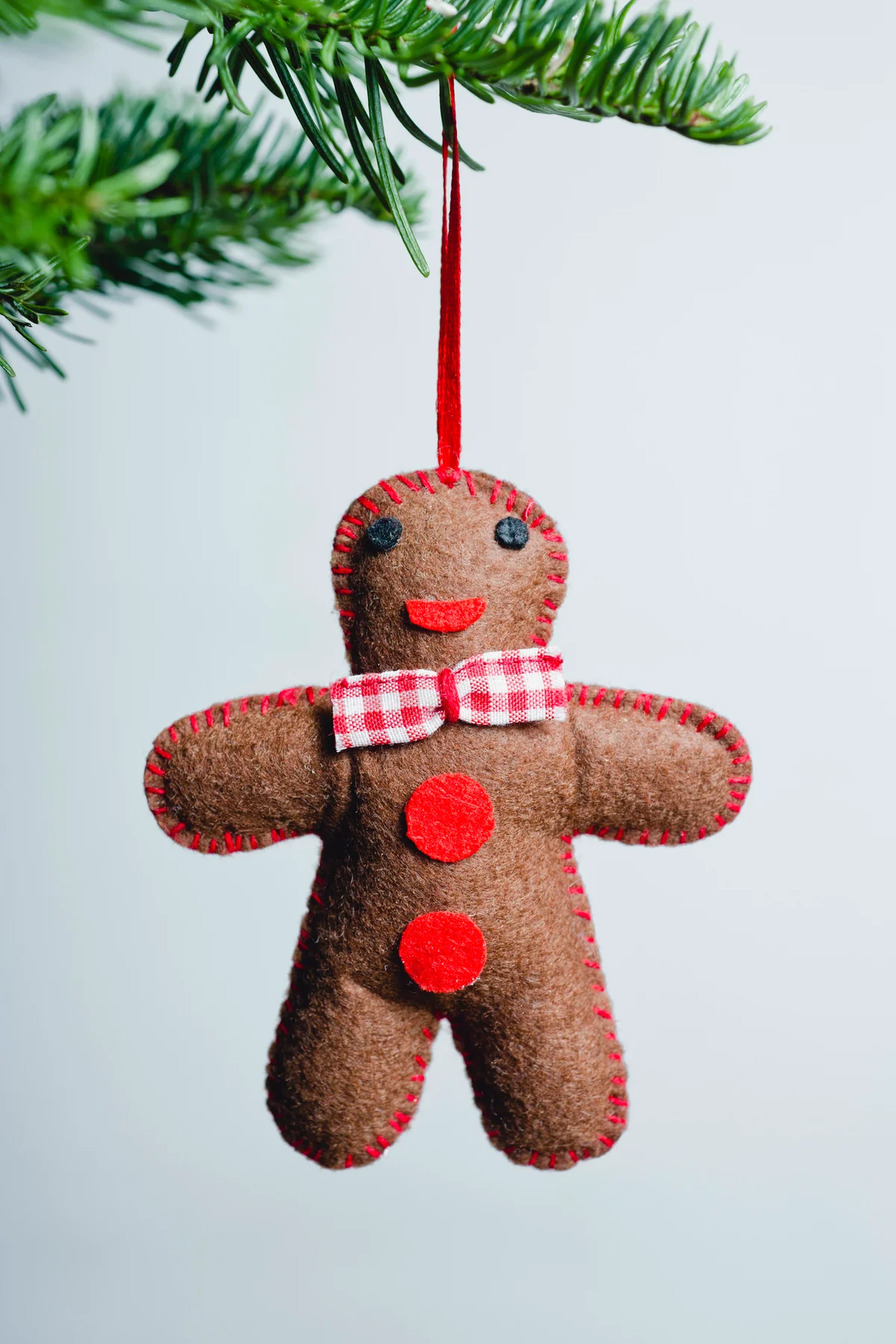 Gingerbread man Christmas felt ornament