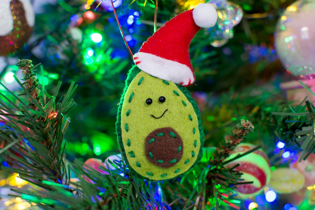 Felt Avocado Christmas Ornament