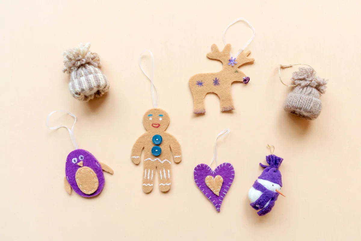 Handmade Christmas felt ornaments