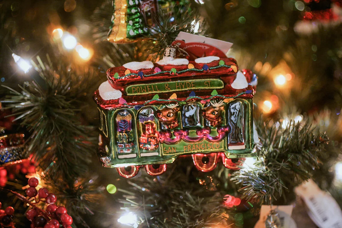 The Christopher Radko ornament The Trolley Jolly Christmas | Getty Editorial Use
